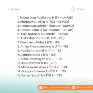 SMA Taruna Bakti Bandung Umumkan 30 Siswa Lolos SNBP 2023 2 338230367 524800499858215 870850615792409456 n