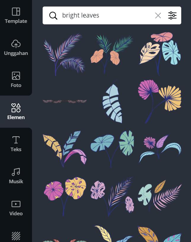 14 Keywords Canva Penunjang Design Estetikmu! 3 2. Bright Leaves