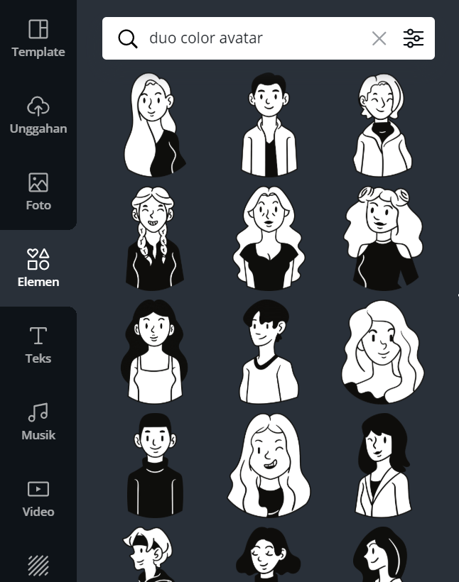 14 Keywords Canva Penunjang Design Estetikmu! 10 9. Duo Color Avatar