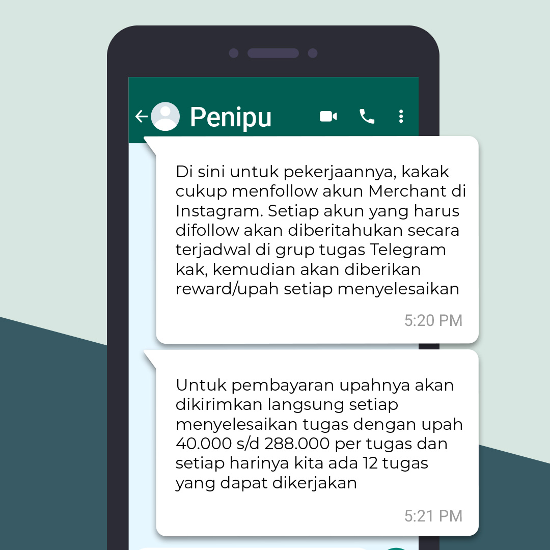 Jangan Sampai Kamu Tertipu! Ini Dia 5 Ciri-ciri Modus Penipuan Lowongan Kerja Freelance & Part Time 4 Modus penipuan WhatsApp kerja freelance BCA