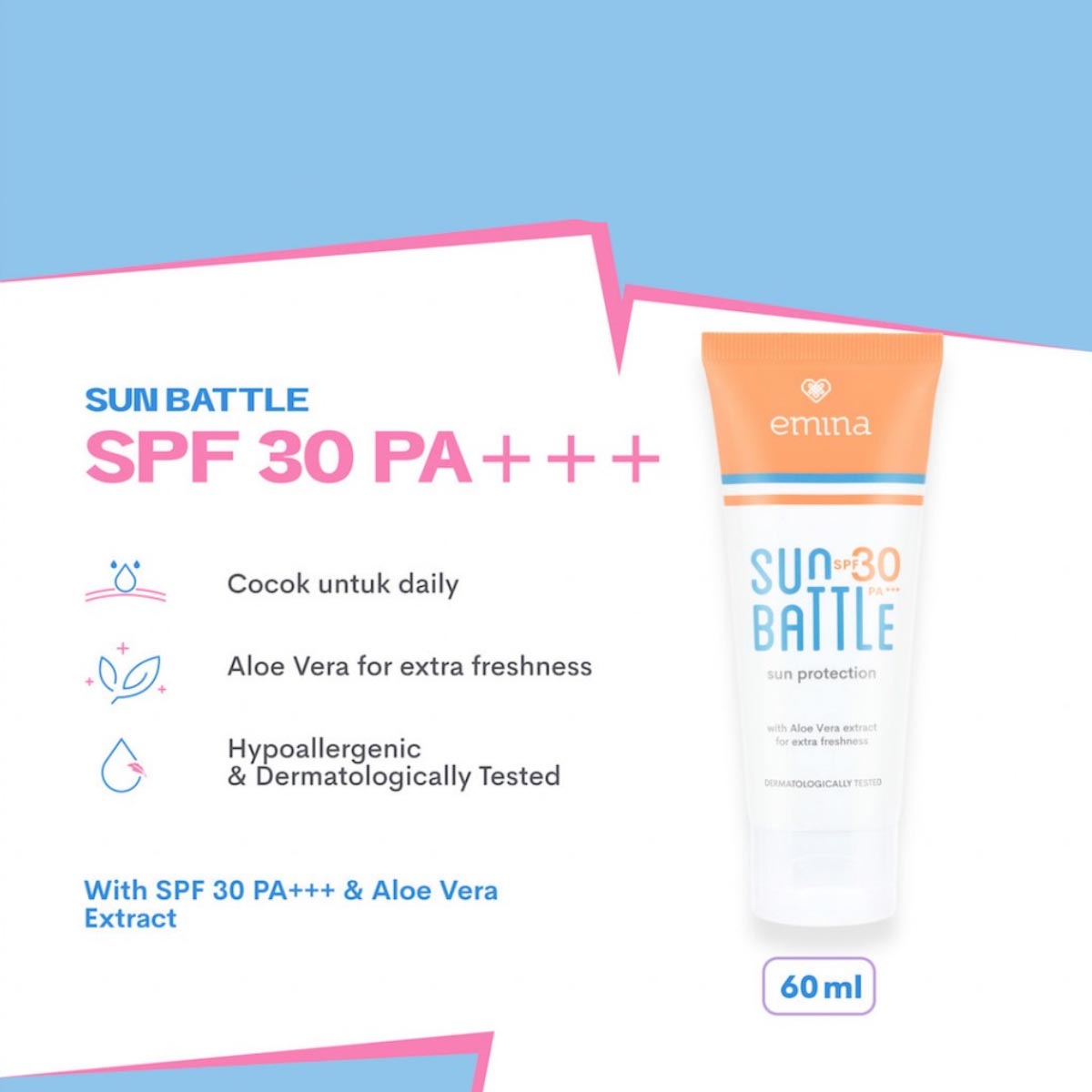 6 Rekomendasi Sunscreen untuk Kulit Kering, Kamu Bisa Coba Salah Satunya 2 farmaku emina sun battle spf 30 pa tube 60 ml 02