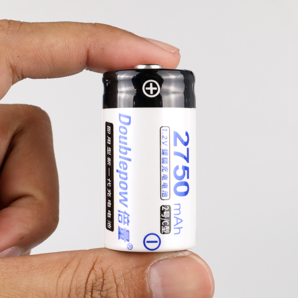 doublepow baterai cas lr14 c size ni cd rechargeable 12v 2750mah 2pcs