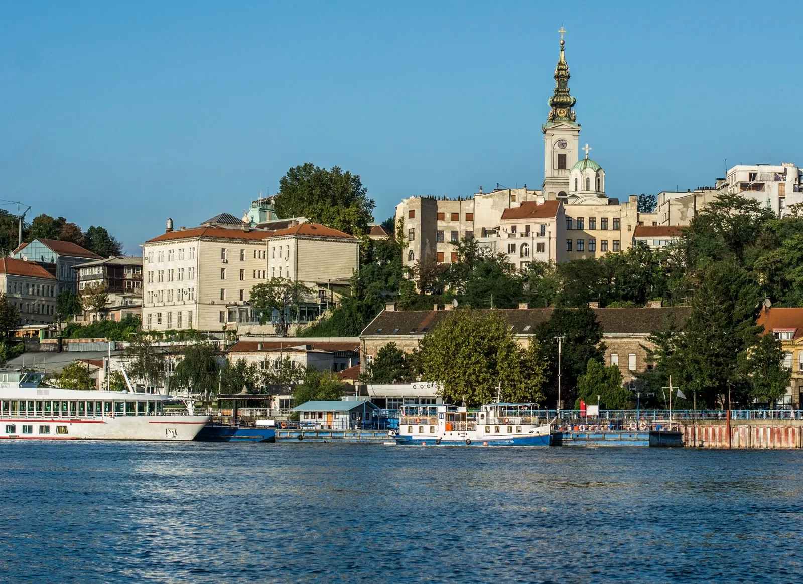 Boats Danube River Belgrade Serbia