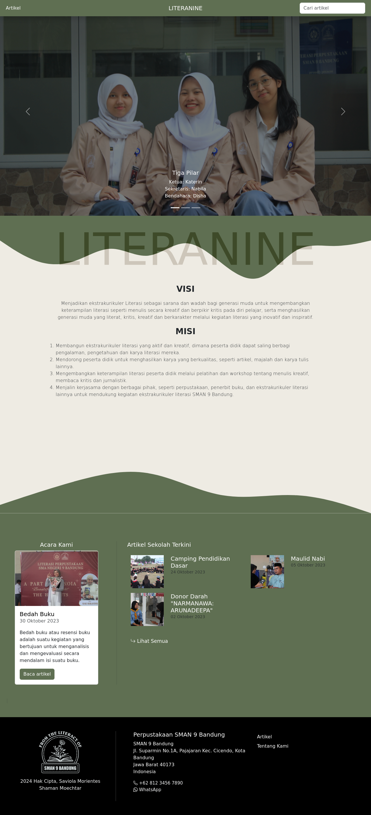 LITERANINE Literasi Perpustakaan SMAN 9 Bandung