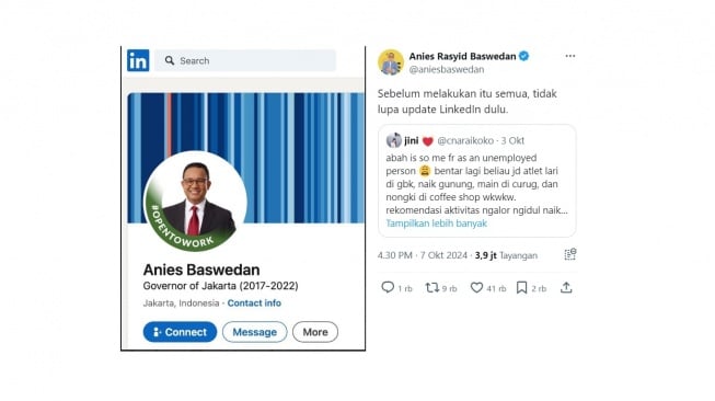Heboh! Anies Baswedan Pasang Status Open to Work di LinkedIn 2 27062 open to work anies