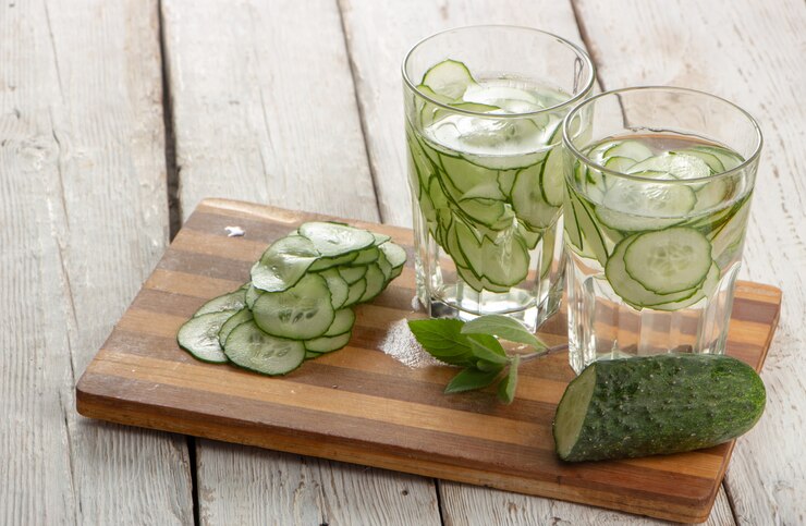 Bye Perut Buncit! 6 Minuman Ini Bikin Perut Jadi Rata, Yuk Cobain 4 cucumber water glasses table 160152 886