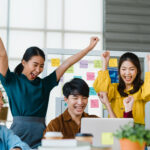 Segini Skor TOEFL dan IELTS agar Lolos Beasiswa LPDP 7 group asia young creative people smart casual wear discussing business celebrate giving five after dealing feeling happy signing contract agreement office coworker teamwork concept