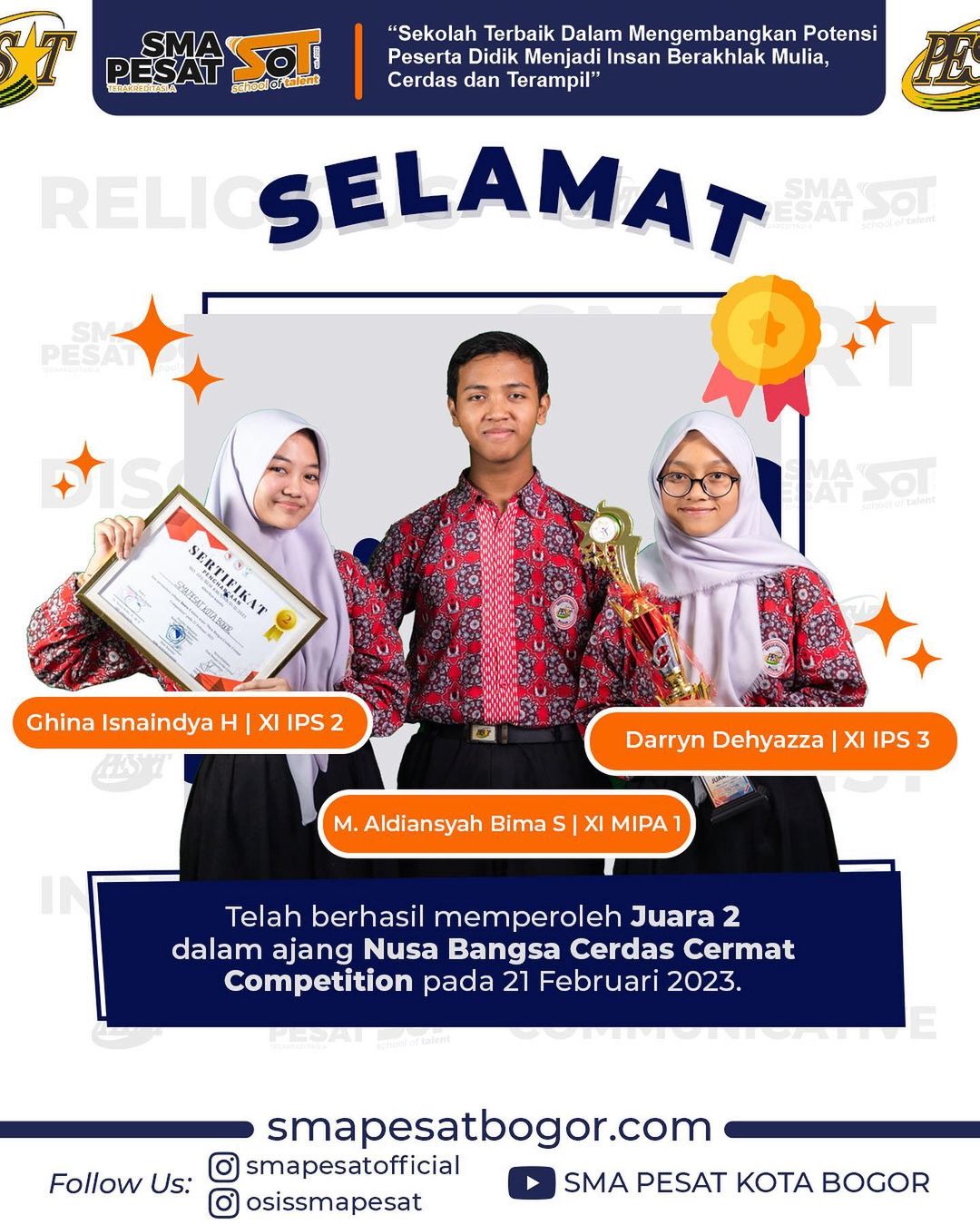 Siswa SMA Pesat Bogor Borong Medali Di Berbagai Ajang Bergengsi 1 344491903 622819389734760 5020995747202789402 n