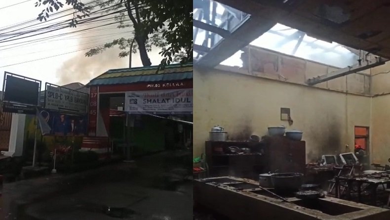 SPLB-C YPLB Cipaganti Dilahap Si Jago Merah, SMAN 4 Cimahi Sigap Berikan Bantuan 1 gedung slb cipaganti terbakar