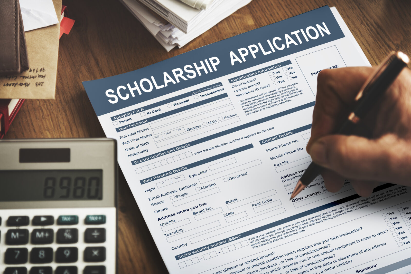 scholarship application form foundation concept