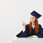 Beasiswa Penuh S1 di Al Qasimia University di Uni Emirates Arab : Cek Fakultas dan Syarat Pendaftarannya 3 young female university graduate academic cap sitting table smiling pointing left future lawyer engineer showing idea