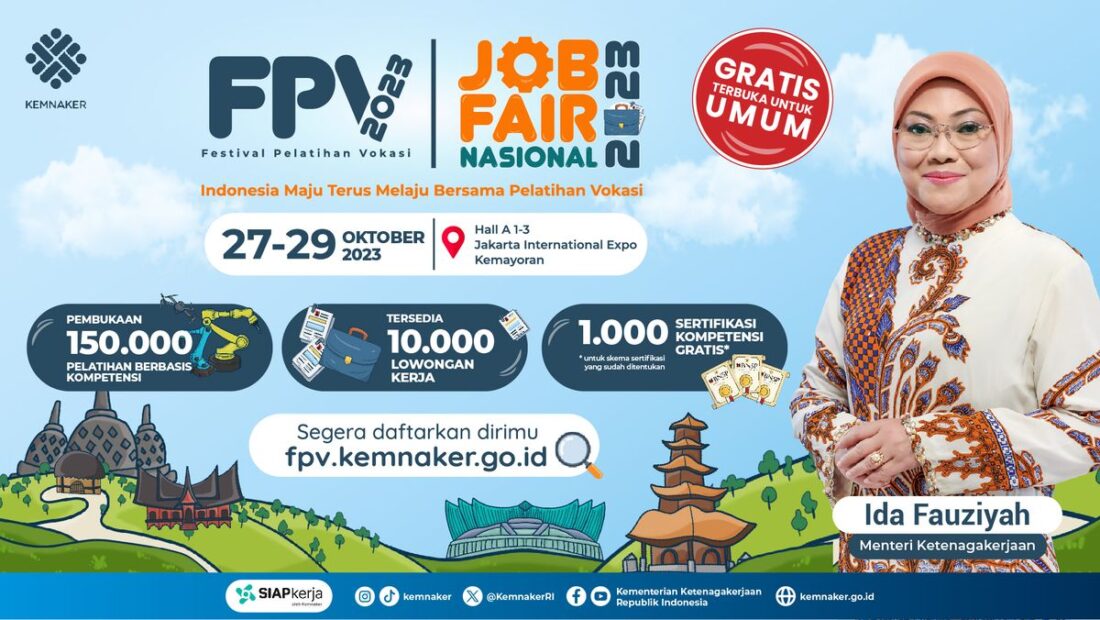 kemnaker gelar pelatihan dan job fair nasional ada 10 ribu loker