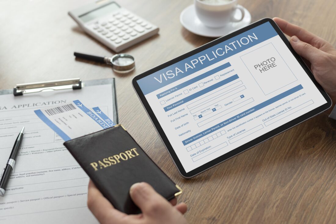 visa application form tablet