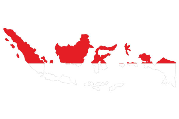 map of indonesia with the provinces filled with a linear gradient the islands that are part of indonesia s territory is in red and white symbolizes the indonesian flag vector