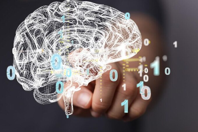 rendering digital brain with hand touching it from concept knowledge logic iq 665346 53068